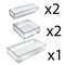 Azar Displays Deluxe Clear Acrylic 5 Piece Set-Square, Narrow, and Large Tray 556226 - alternate 1